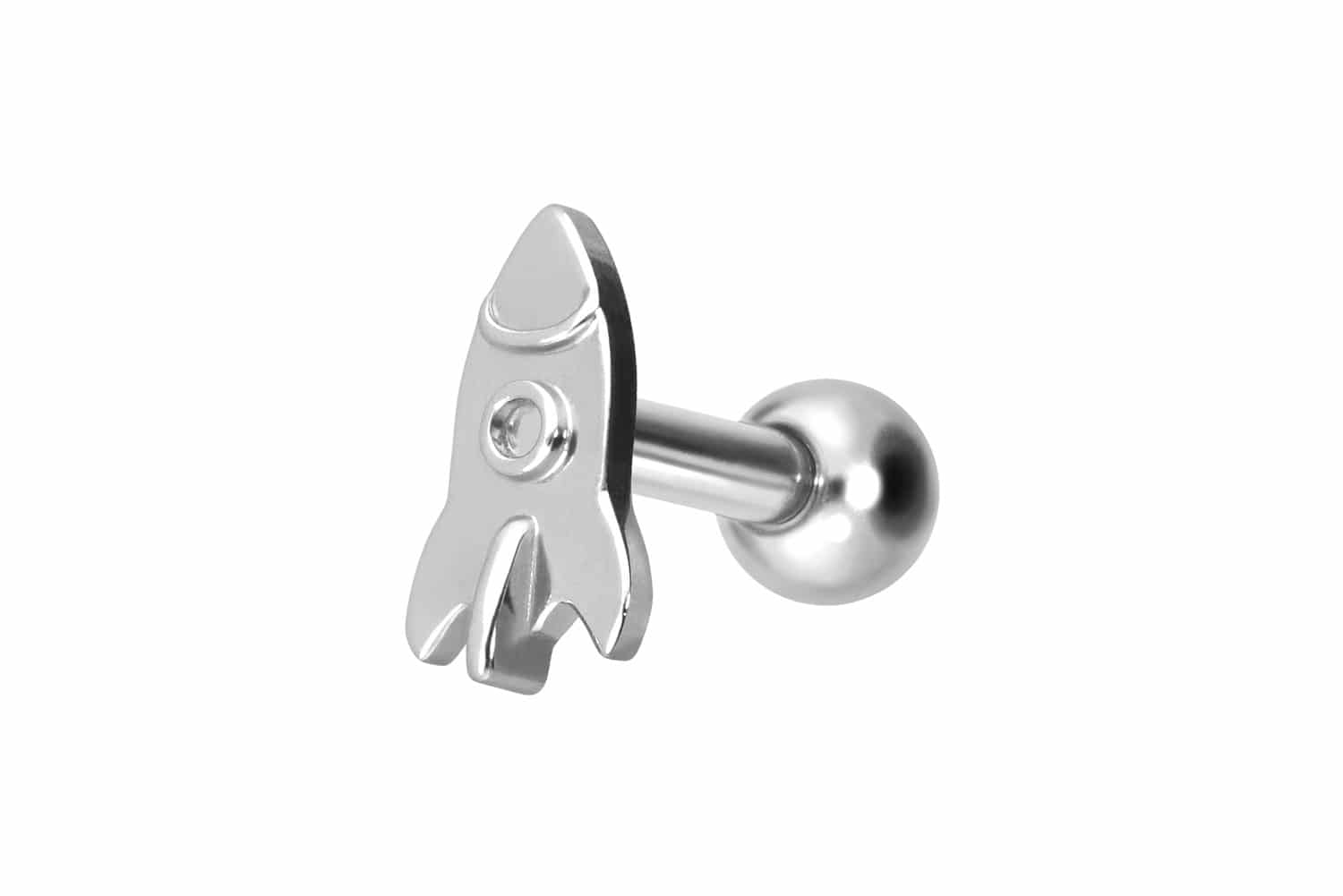 Titan Ohrpiercing mit Innengewinde RAKETE